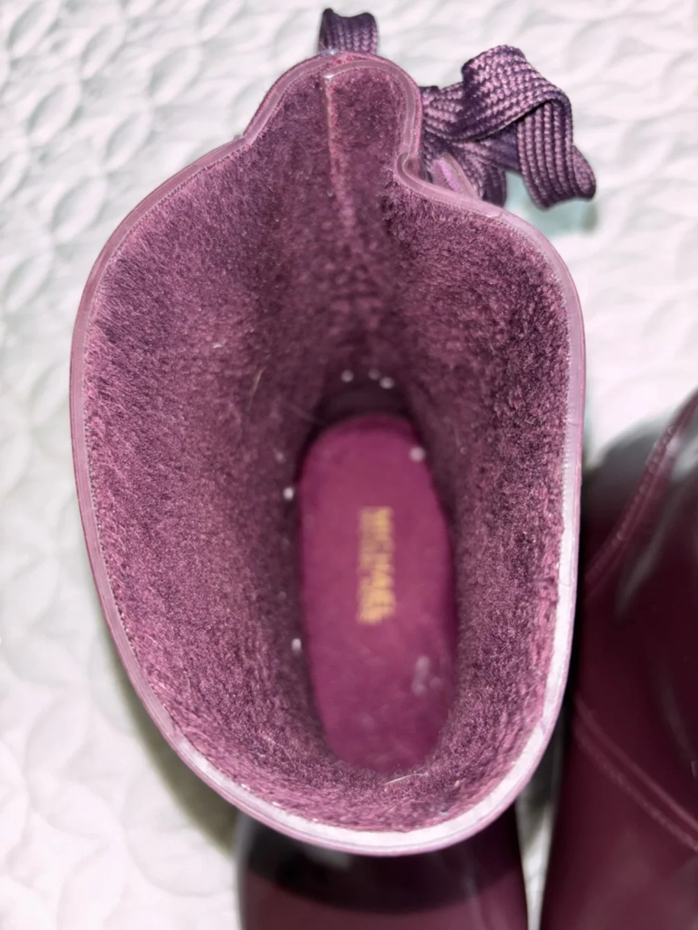 Michael Kors Plum Rain/Snow Boots size 10 EUC